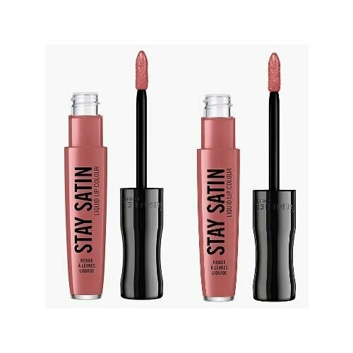 RIMMEL, Набор из 2 штук Жидкая сатиновая губная помада Stay Satin, оттенок 210 IT GIRL