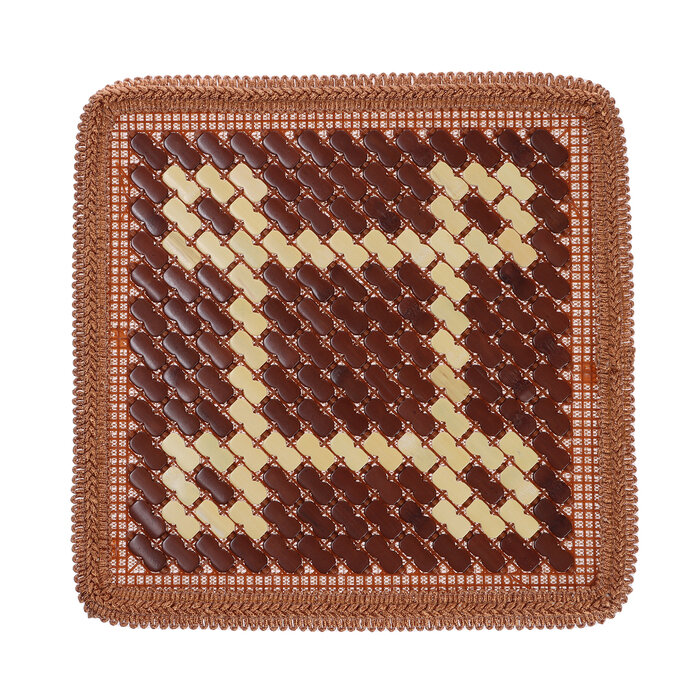 фото Накидка на сиденье массажная Nova Bright, бамбуковые пластины, коричневая с рисунком (комплект из 2 шт)