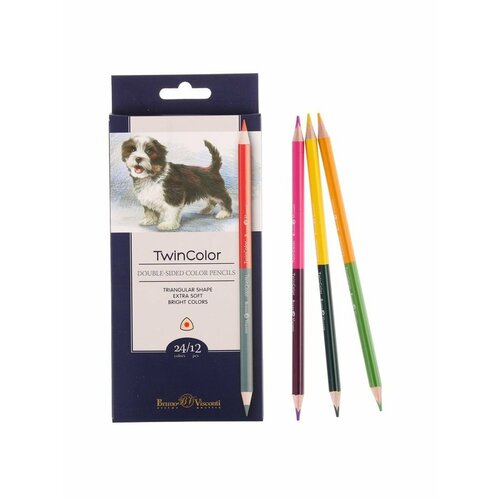 Карандаши 24 цвета 12 штук Twincolor 629₽