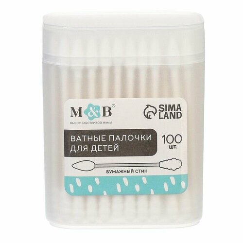 Ватные палочки в тубе 100 шт наконечник - спираль острый хлопокбумагастик 315₽