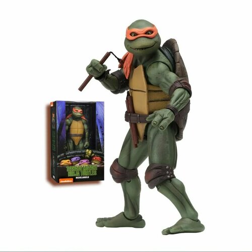 фигурка черепашки ниндзя 34 см ninja turtle с оружием микеланджело Фигурка Черепашки Ниндзя: Микеланджело TMNT (18см)