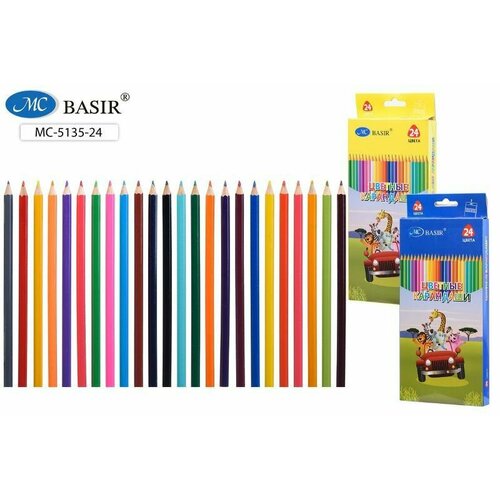 Карандаши 24цв Сафари деревянные 2шт 666₽