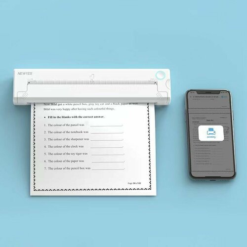 Портативный термопринтер с Bluetooth для печати документов NEWYES LD-0801 White