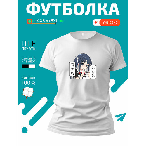фото Футболка goldencate цундере аниме anime tsundere, размер 3xs, белый