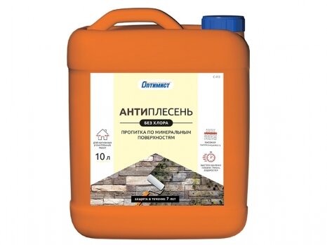 фото Оптимист C412 Пропитка Антиплесень по Минеральным Поверхностям без Хлора для Наружных и Внутренних Работ 1л.