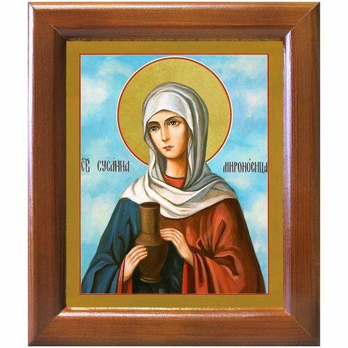 Святая Сусанна Мироносица, икона в деревянной рамке 12,5*14,5 см