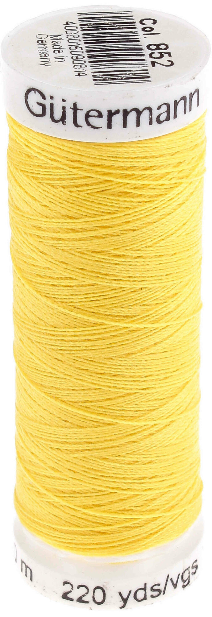 Нитки универсальные Gutermann Sew-All, 100%полиэстер, 200м, 0852, лимонный, 1шт