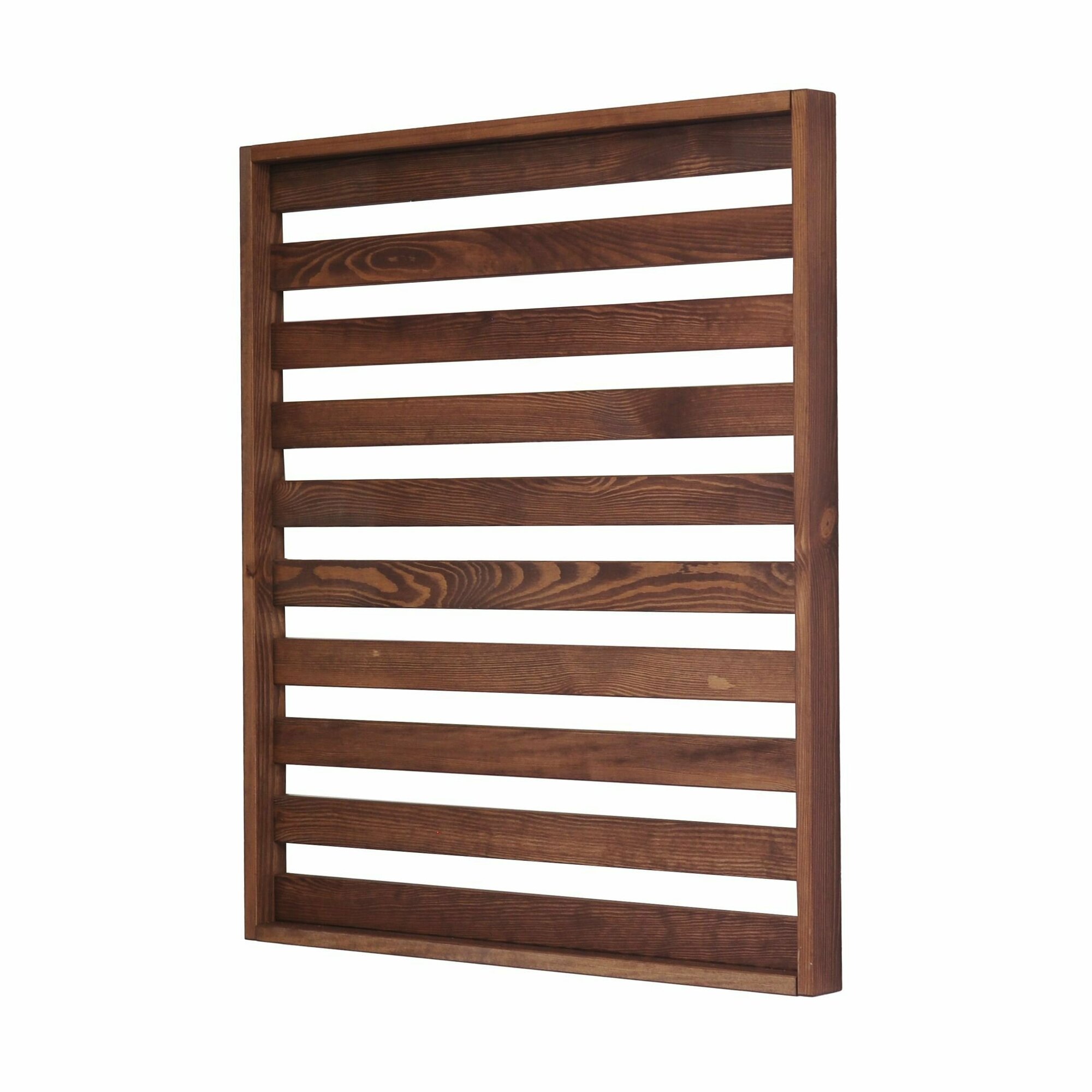 фото Панель для стен деревянная Эпларо 88х76 см, органайзер хранения из массива сосны для сада, балкона и прихожей, венге