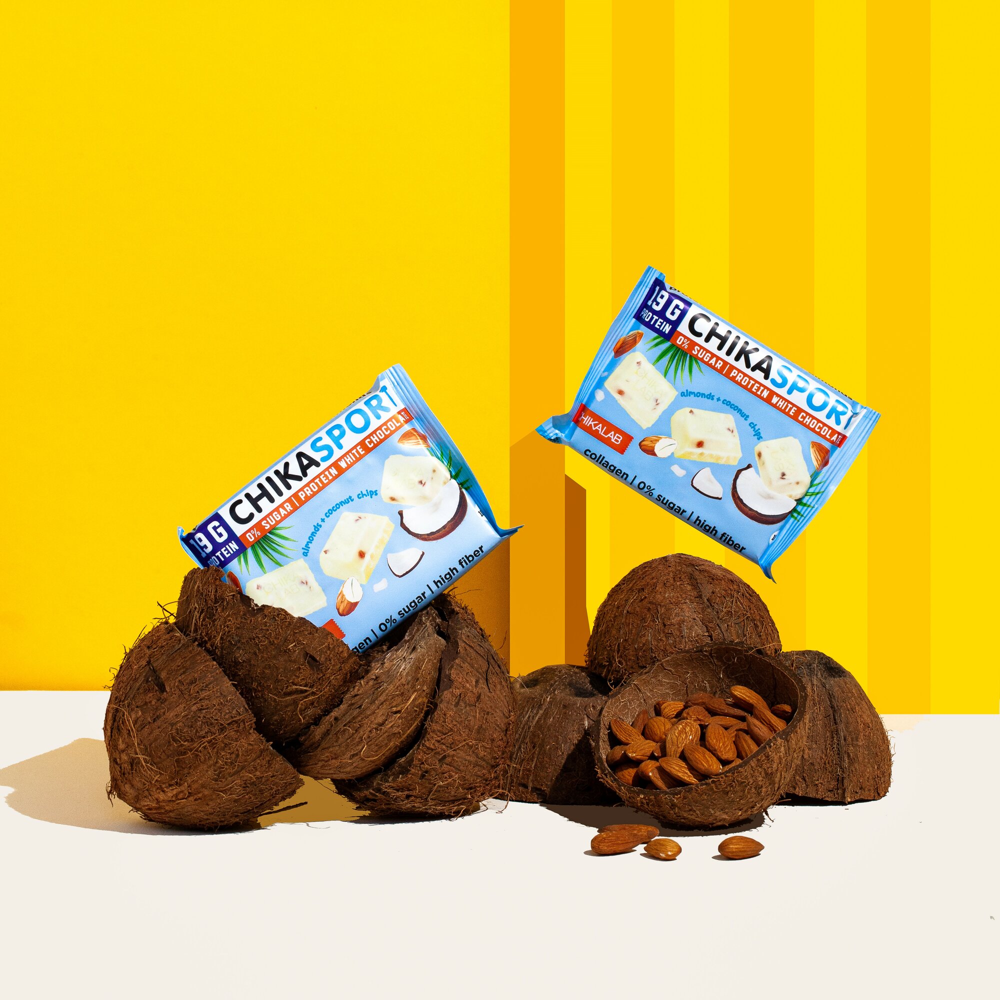 Шоколад белый с миндалем и кокосовыми чипсами ChikaLab 100г ООО Фитнес Фуд - фото №8