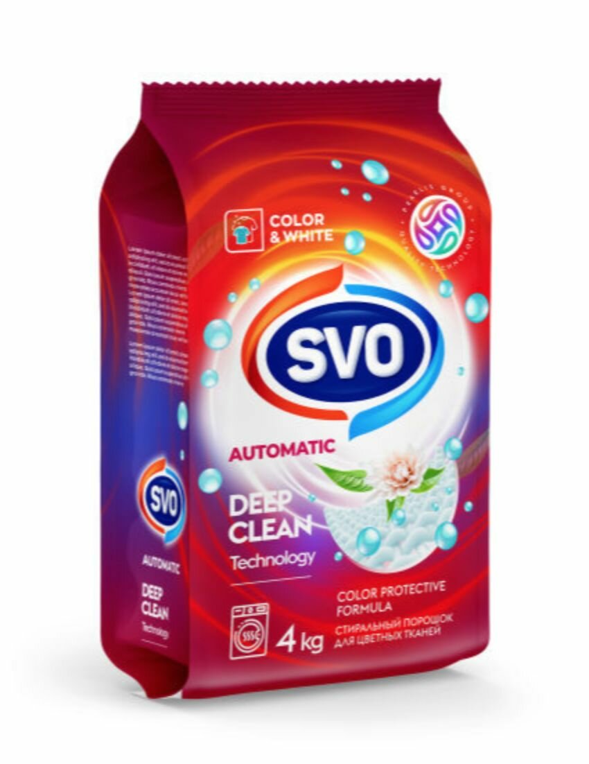 фото Стиральный порошок COLOR & White SVO DEEP CLEAN "Rose" 4кг, 40 стирок