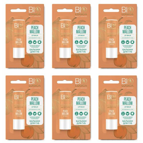Biologica Бальзам для губ Peach Mallow, 6 шт