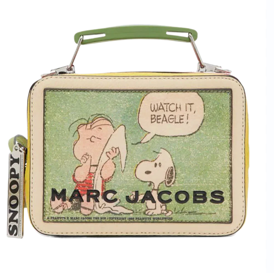 фото Сумка Marc Jacobs Peanuts x The Mini Box Bag Snoopy бежево-оливковый