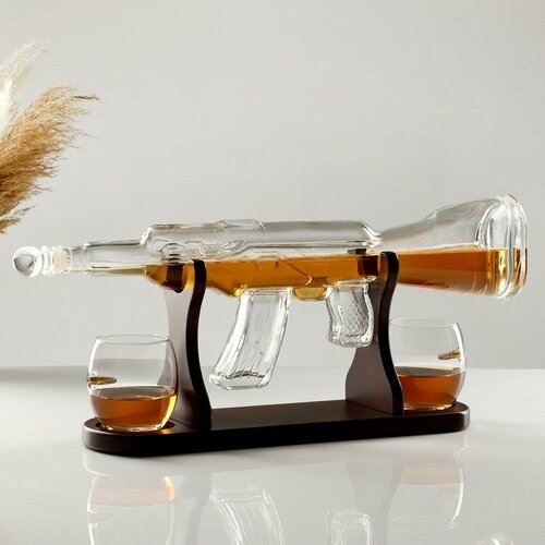 Мини-Бар Автомат на подставке на 2 персоны штоф - 800 мл бокалы 330 мл 53 х 7 х 23 см 11121₽