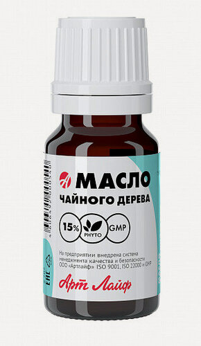 Изображение товара Масло чайного дерева 15%, антисептическое средство 10 мл, АртЛайф