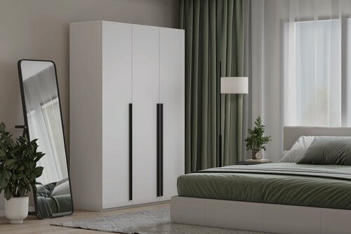 Изображение товара Шкаф распашной МебельЛэнд24 Лорена Пакс - 3 Белый 150x40x250 для одежды трехдверный