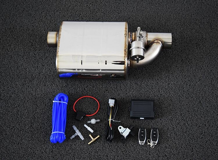 Комплект глушителя 63мм с вакуумной заслонкой с пультом