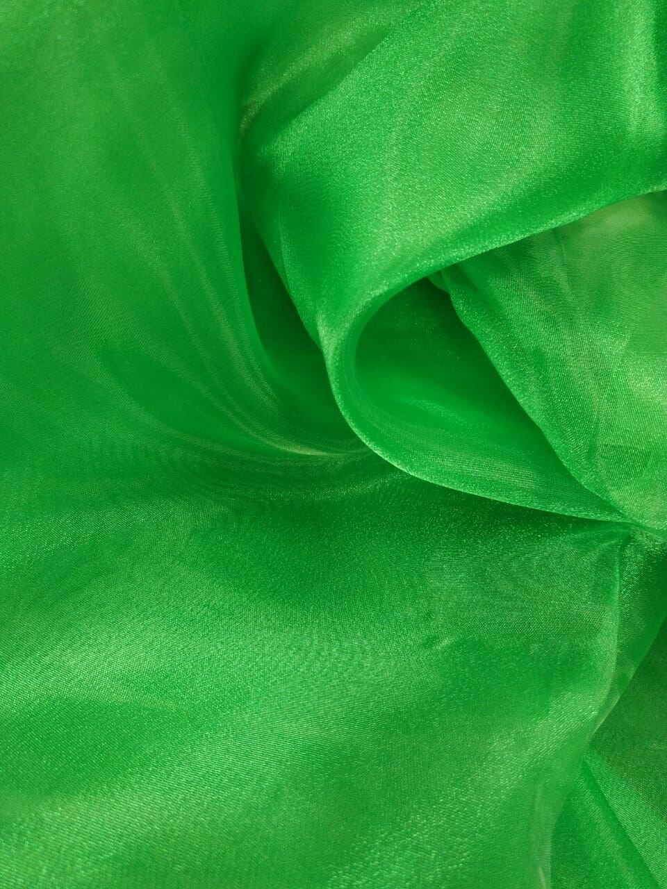 Ткань для шитья и рукоделия Органза  цвет зеленый отрез ткани 2м 80см ширина 150 см.