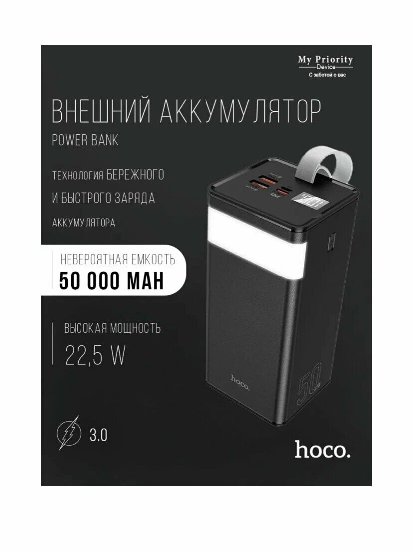 Портативный аккумулятор Hoco J86A 50000 mAh Power bank , черный