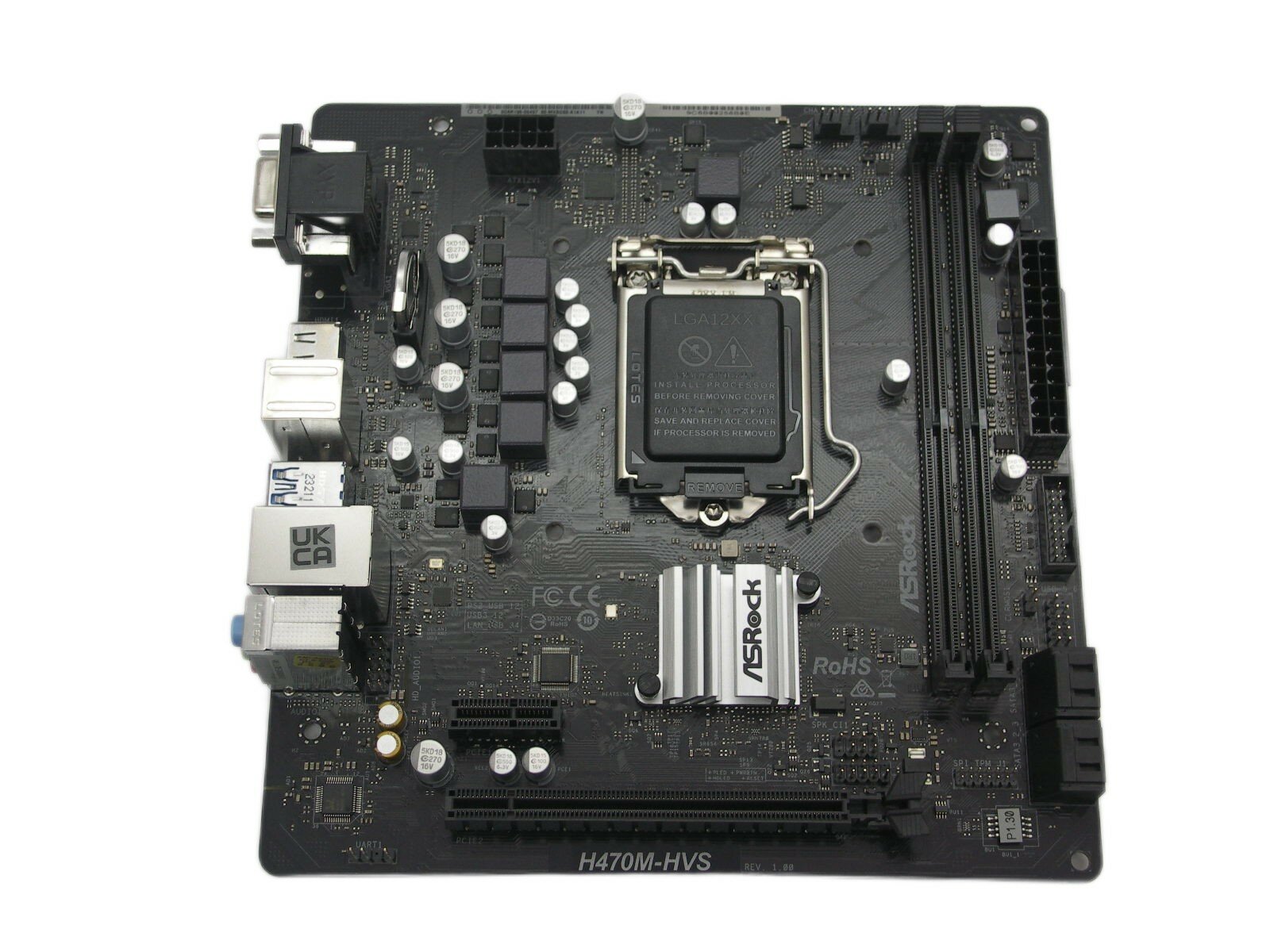 Материнская плата S-1200 ASRock H470M-HVS (H470/2хDDR4/HDMI/VGA//mATX)