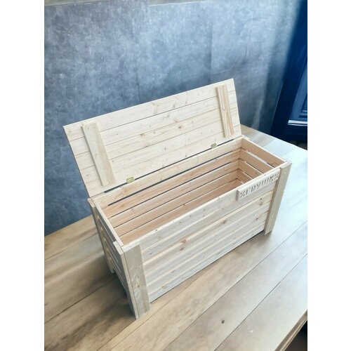 Ящик для игрушек откидной, из массива хвои (103х57х38 см)