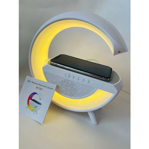 Настольная Bluetooth колонка с зарядным устройством LED Wireless Charging Speaker HM-2301