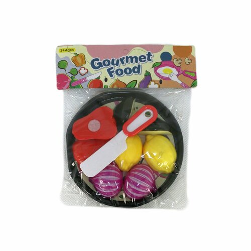 Игровой набор овощей и фруктов на липучках 6 предметов M209Продукты для резкиМини кухня 299₽