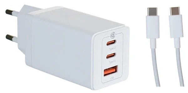 Зарядное устройство Baseus GaN5 Pro Desktop Fast Charger 2C+USB 65W + Кабель Type-C 100W 1м , Белое