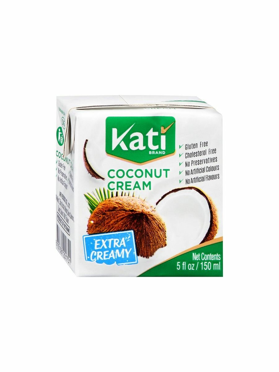 Кокосовые сливки (крем) для готовки десертов и других блюд 24% Kati 150мл