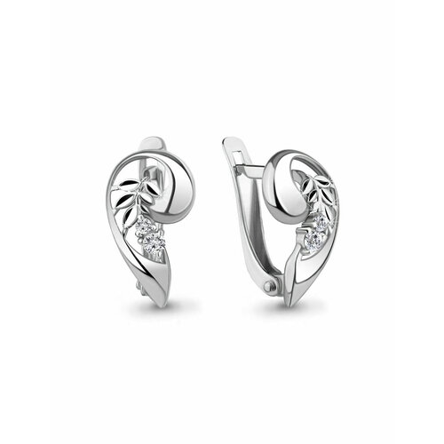 Серьги Amarin Jewelry, серебро, 925 проба, родирование, фианит, серебряный