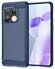 Чехол для OnePlus 10 Pro силиконовый карбон сталь синий противоуд...