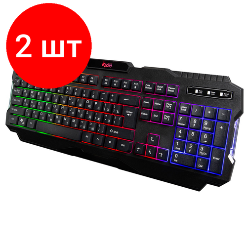 Комплект 2 шт Клавиатура Smartbuy Rush Warrior 308 мультимедийная подсветка USB черная 442000₽