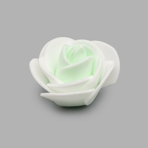 25155 Цветочек Розочка из фоамирана 38мм упак8шт цв белыйсв зелёный 240₽