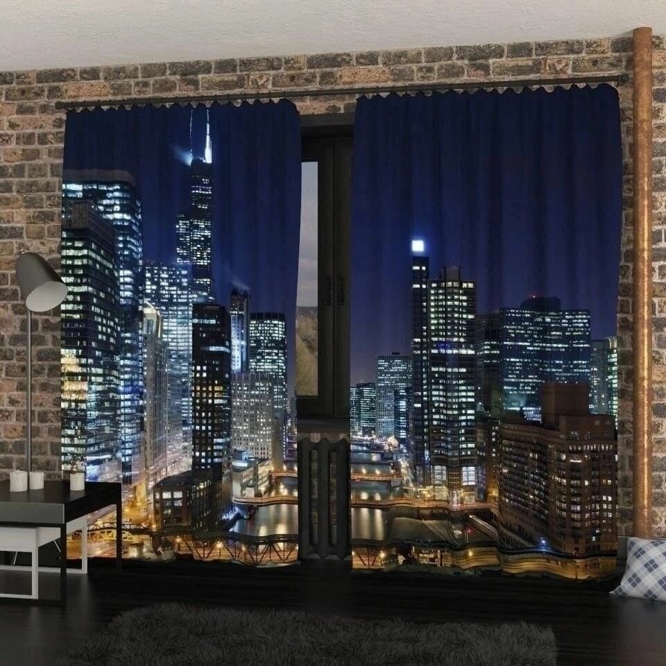 Шторы габардиновые 3D эффект 29 x 26 м крепление шторная лента