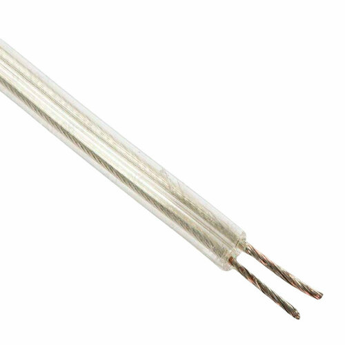 Провод плоский для люстры ПВХ 2х0,75 цвет прозрачный (бухта) 100 метров