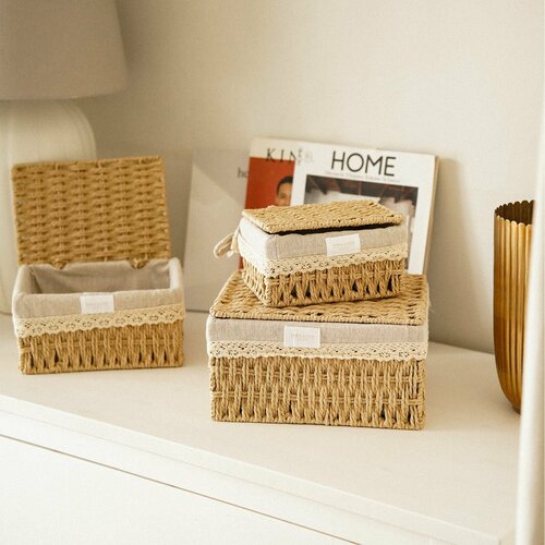 Набор корзин для хранения с крышкой SL Home 3 шт 2260₽