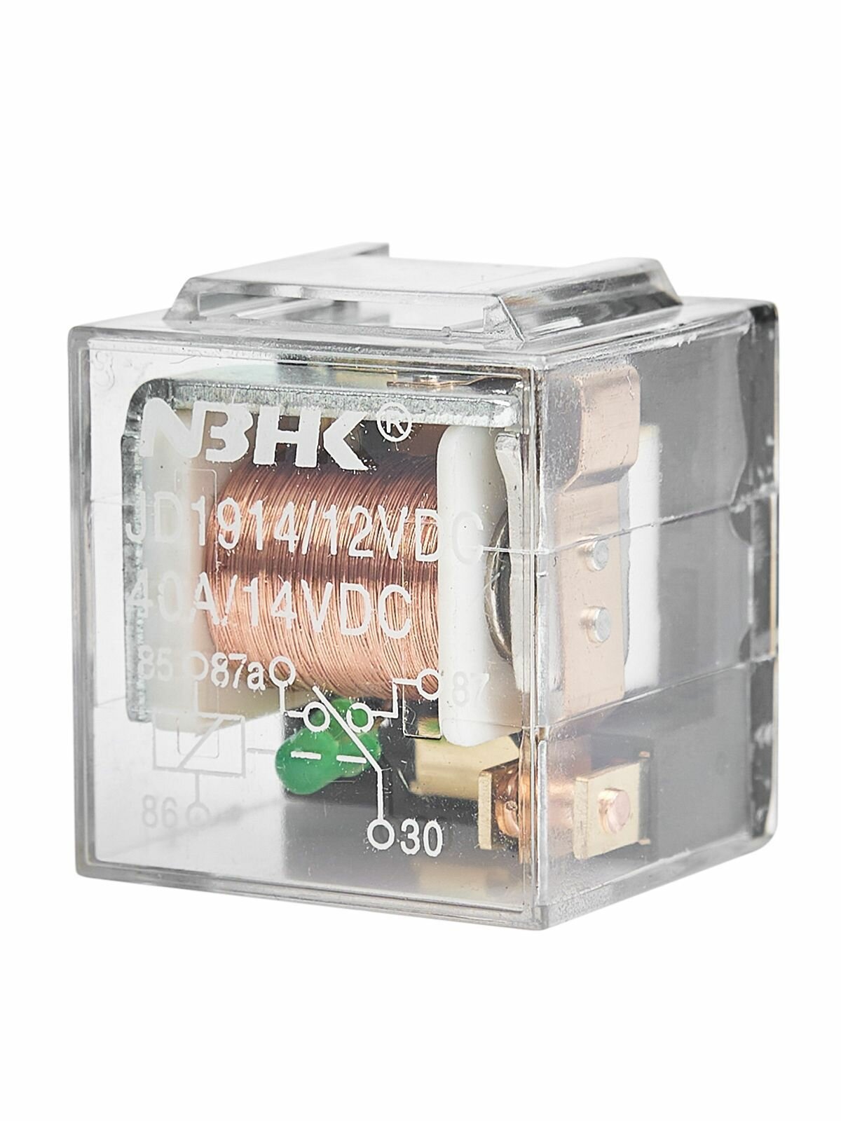 фото Реле 5-контактное прозрачное с диодом Novsight 12V DC 40А, 1шт. TR-012