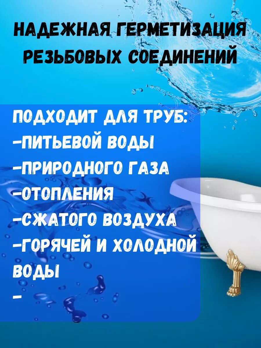 Сантехнический лен Aquaflax NANO, герметичный, 200г, бежевый/коричневый, 1шт. — фото 1