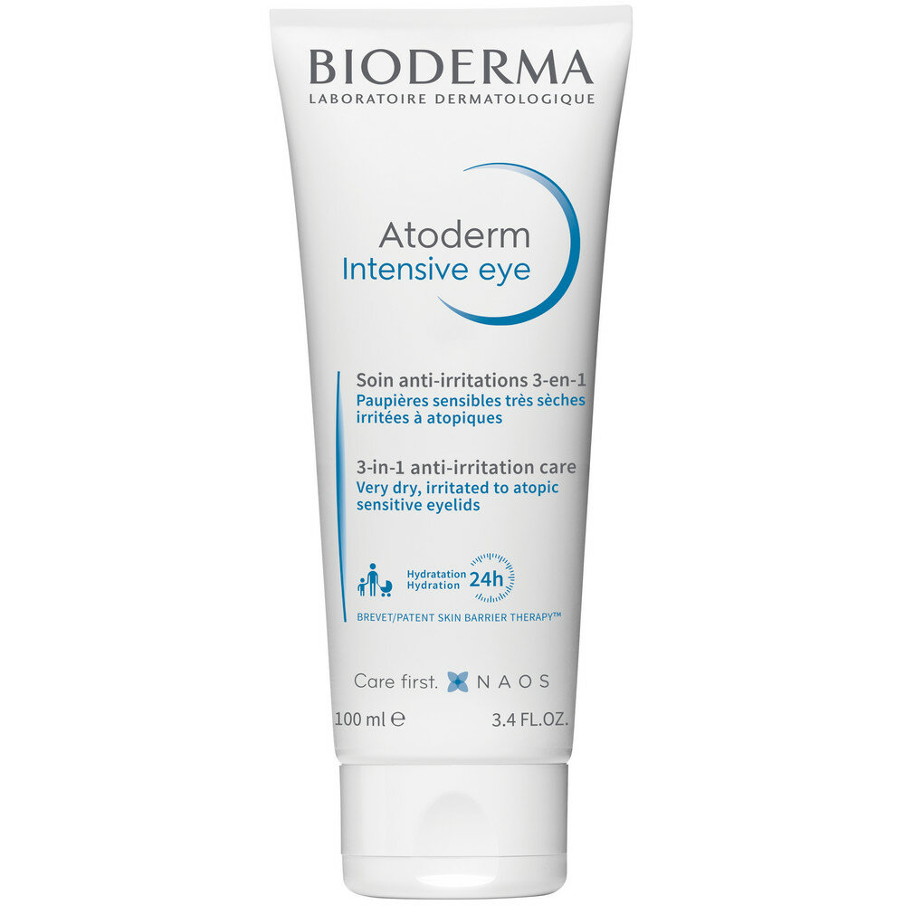 Биодерма atoderm уход 3в1 для глаз 100мл интенсивный
