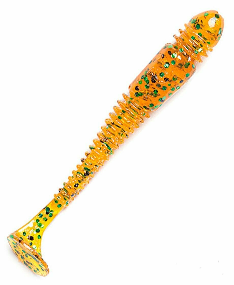 Силиконовая съедобная приманка Lucky John pro series TIOGA 2.9" Osaka Pumpkin (7шт,7,37см)