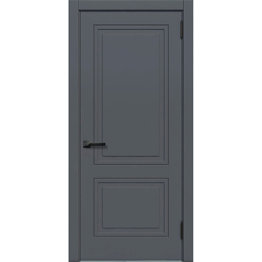 Дверь межкомнатная Париж 600х2000 мм ПВХ эмалит софт графит глухая с замком