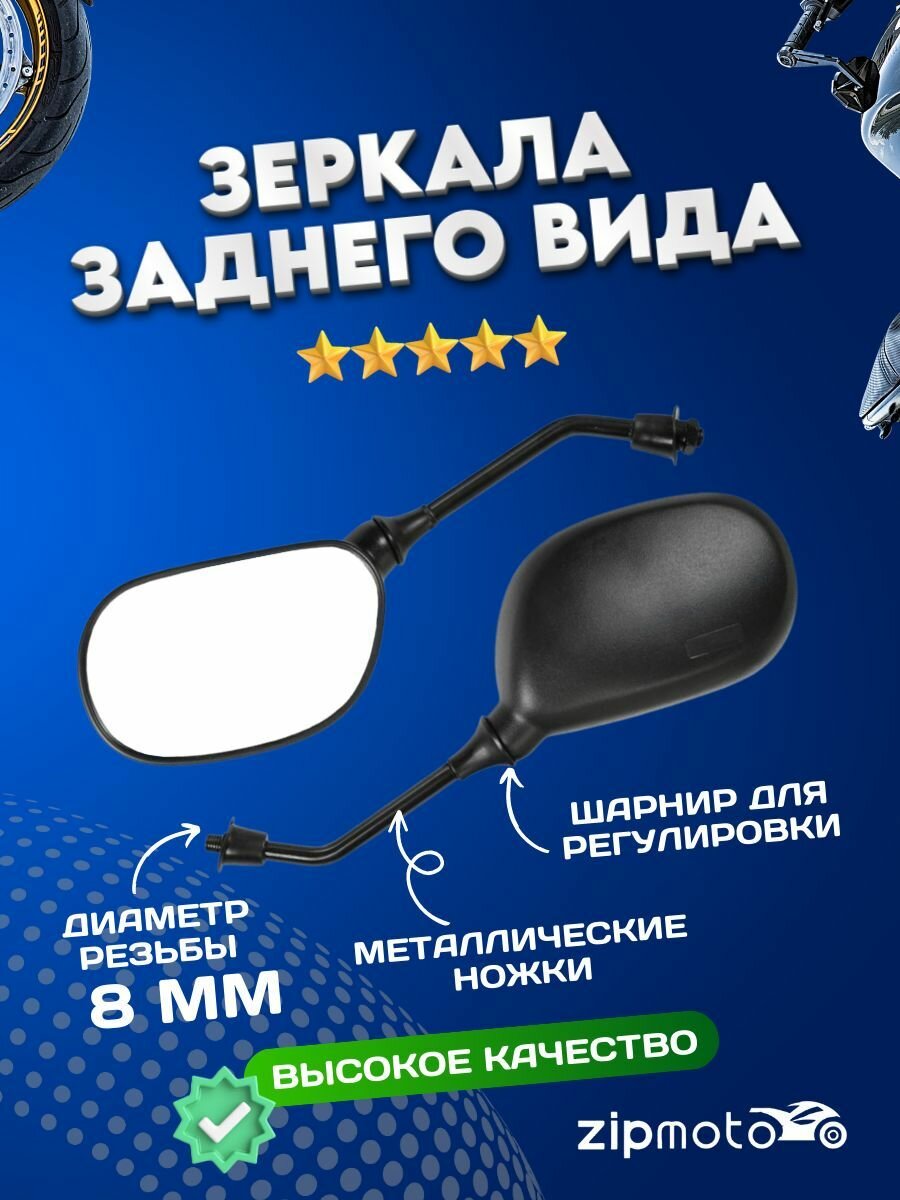 Зеркала заднего вида для скутера резьба M8 (правая)