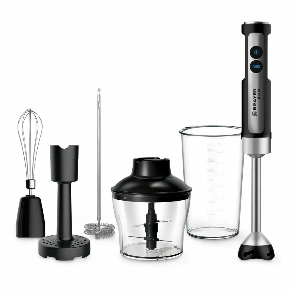 фото Блендер погружной BRAYER 1256BR, 1500 Вт, капучинатор, пюре, BR1256