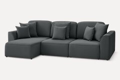 Изображение товара Угловой диван-кровать SOLANA Сиэтл, велюр, 289х86х168, с универсальным углом, цвет тёмно-серый