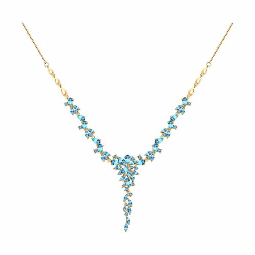 фото Колье diamant online, красное золото, 585 проба, топаз, длина 45 см., голубой