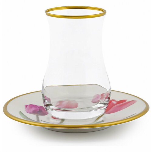 Армуды для чая 150 мл 6 шт с блюдцами Toygar 