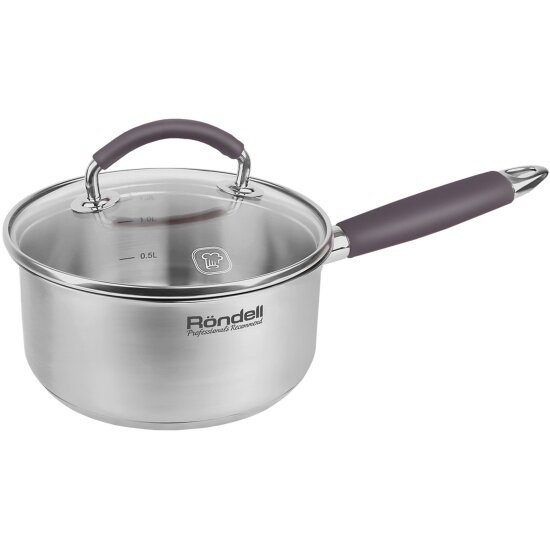 Ковш Rondell Akzent RDS-1386 1.3л. d=16см с крышкой, стальной