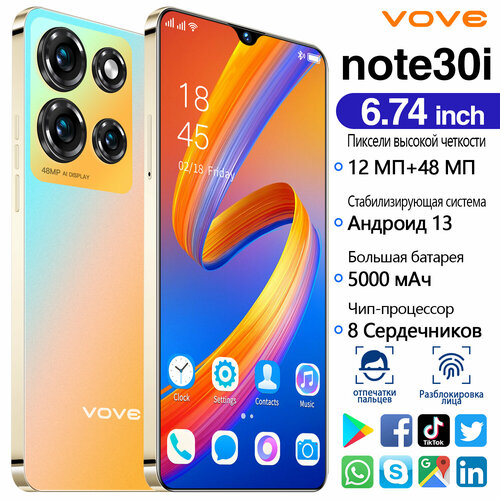 Note30i абсолютно новый оригинальный смартфон официальная гарантия качества 16GB512GB суперхранилище умный 5G мобильный телефон на базе Android новая зарубежная версия игровой мобильный телефон Note30 11500₽