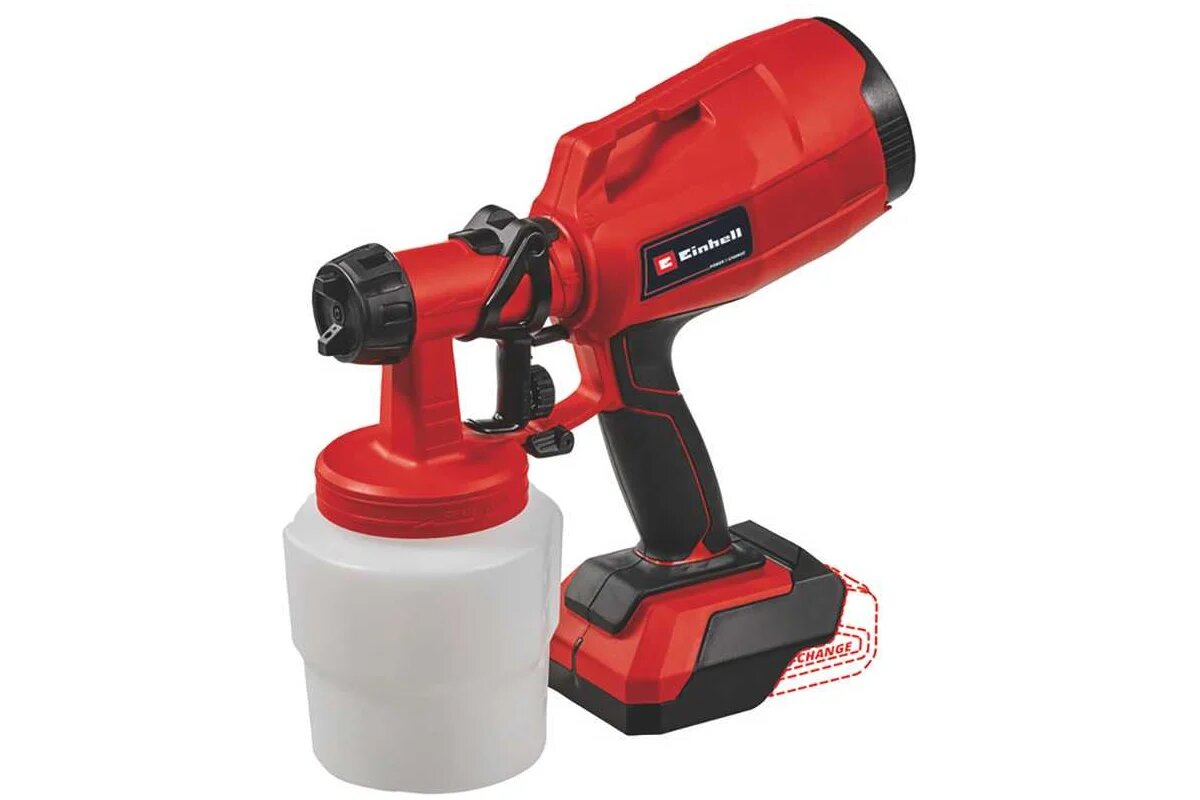 Einhell Краскопульт аккумуляторный TC-SY 18/60 Li, 18В,2 сопла, наб д. чистки, без АКК и ЗУ 4260025