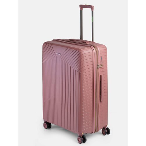 Чемодан MIRONPAN, 130 л, размер L, розовый, бежевый