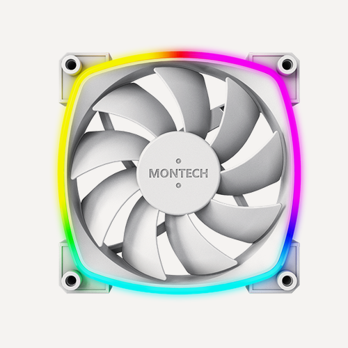 Изображение товара Вентилятор Montech AX120 ARGB, 120х120x25, белый, 4-pin Ret (AX120 PWM WHITE)